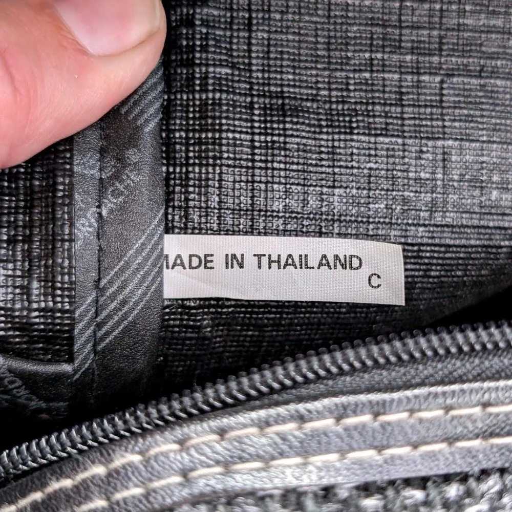 Vintage Jordache Messenger Bag Grey Black Woven Travel Laptop Bag Adjustable